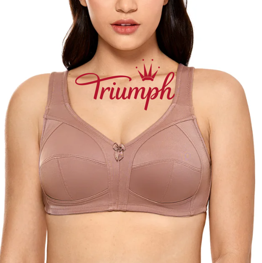 Triumph –(3 ks)Dámská bezdrátová vycpaná podpůrná podprsenka s plným krytím větší velikosti